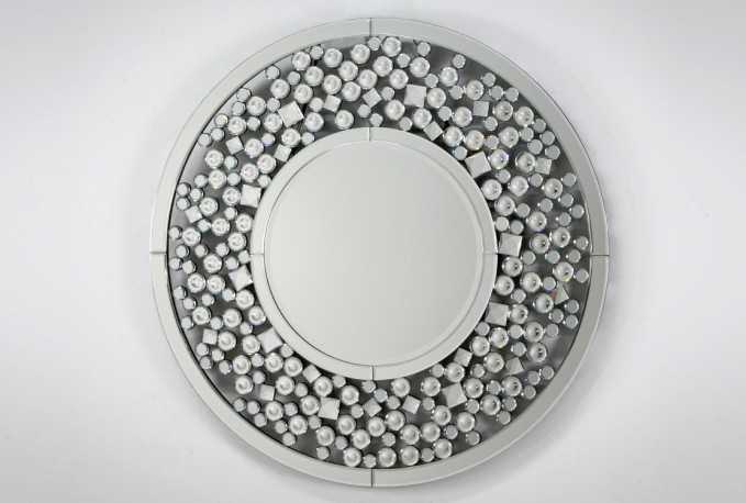 ARANDA - 80X80CM RUND SPEGEL M. KRISTALLSTENAR