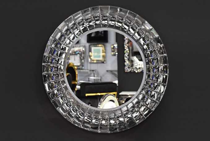 MIRANDA - 80X80CM RUND SPEGEL I SILVER