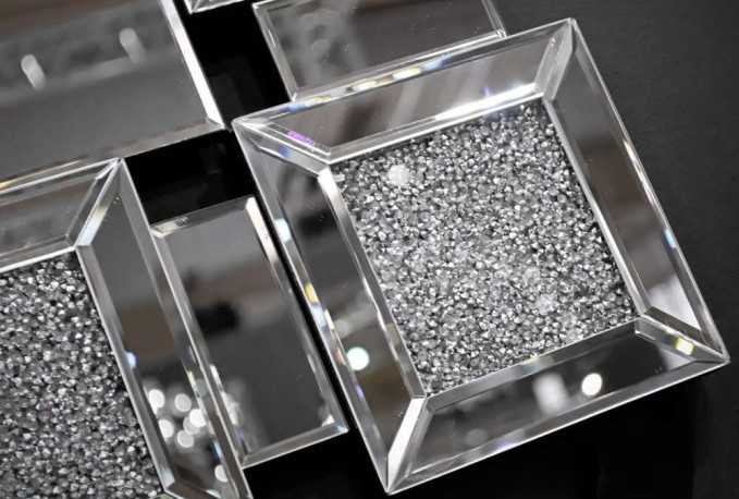 TOLA - 80X120CM SILVERSPEGEL M. GLITTERSTENAR