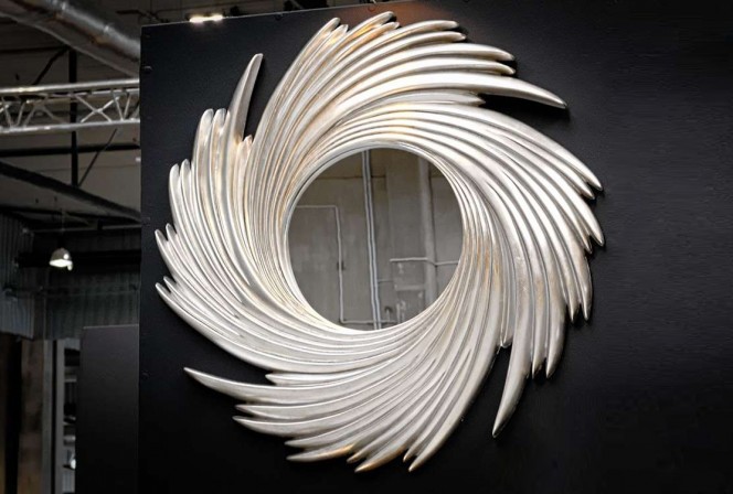 SWIRLA - 95X95CM SILVERLACKAD SOL-INSPIRERAD SPEGEL 2