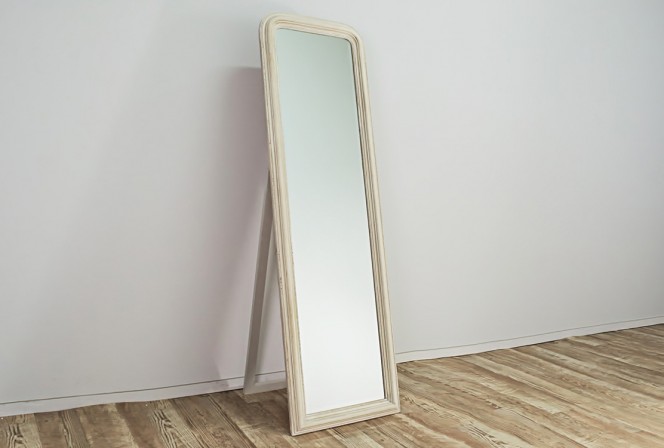 BLENDA - 50X164CM STÅENDE SPEGEL M. RUNDAD KANT I ANTIKGRÅ