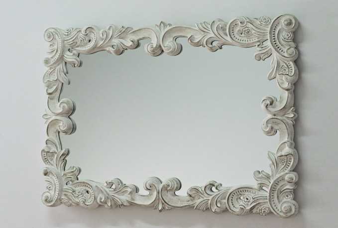 MANJA - 70X100CM DEKORATIV SPEGEL I VITT