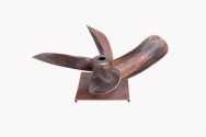 Coffee table Ocean 85cm antique copper frame