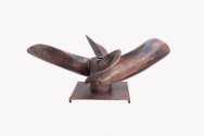 Coffee table Ocean 85cm antique copper frame