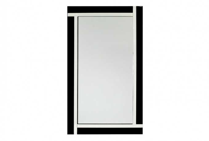 JUVLIE - 90X150CM SVART/SILVER SPEGEL M. RAM AV SPEGELGLAS
