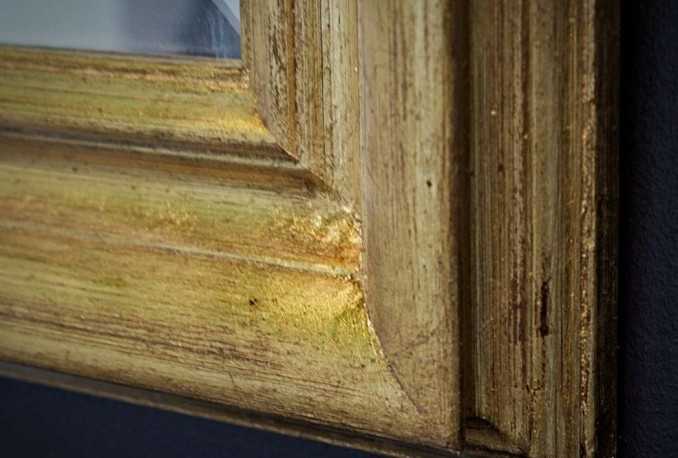 YLWA - 70X90CM ANTIK GULD SHABBY CHIC SPEGEL