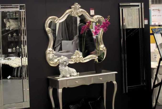 MANJA - 92X109CM OVAL DEKORATIV SILVER SPEGEL