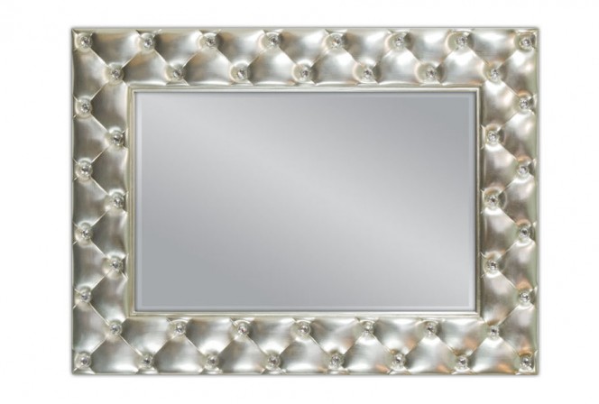 AMALIA - 88X120CM SILVERLACKAD SPEGEL M. RAM AV PU/KRISTALLSTENAR 2