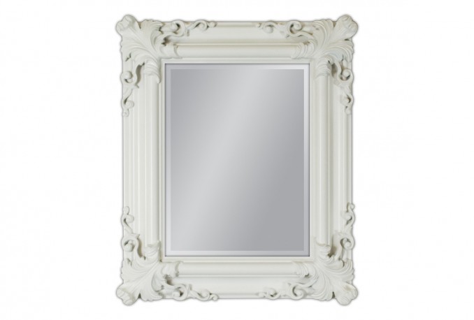 HELMER - 50X60CM BAROCKINSPIRERAD VITLACKAD SPEGEL