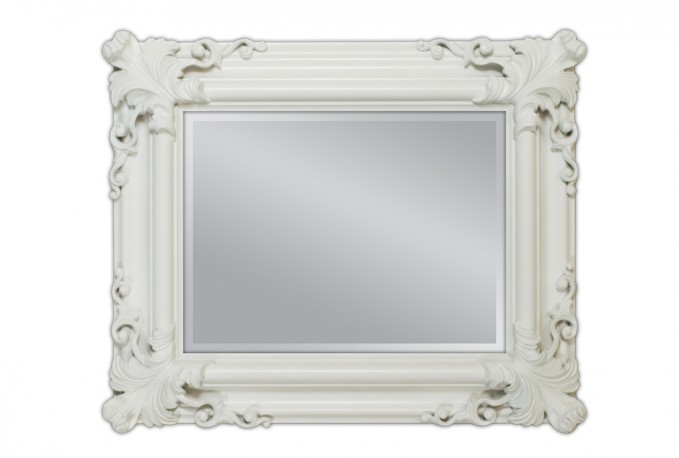 HELMER - 50X60CM BAROCKINSPIRERAD VITLACKAD SPEGEL
