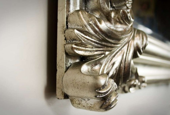 HELMER - 70X90CM BAROCKINSPIRERAD SILVER SPEGEL