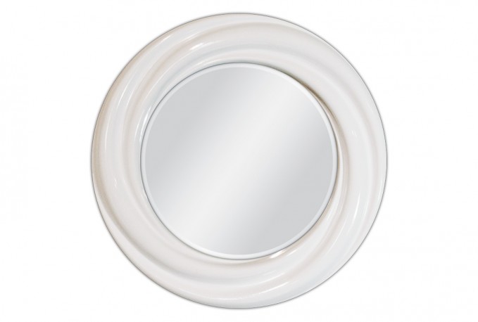 SVERRE - 68X68CM RUND VITLACKAD SPEGEL
