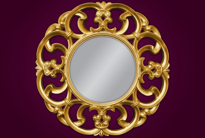 LOVIS - 100X100CM RUND SPEGEL I GULD 2