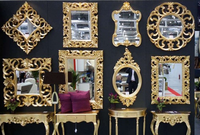 LOVIS - 100X100CM RUND SPEGEL I GULD