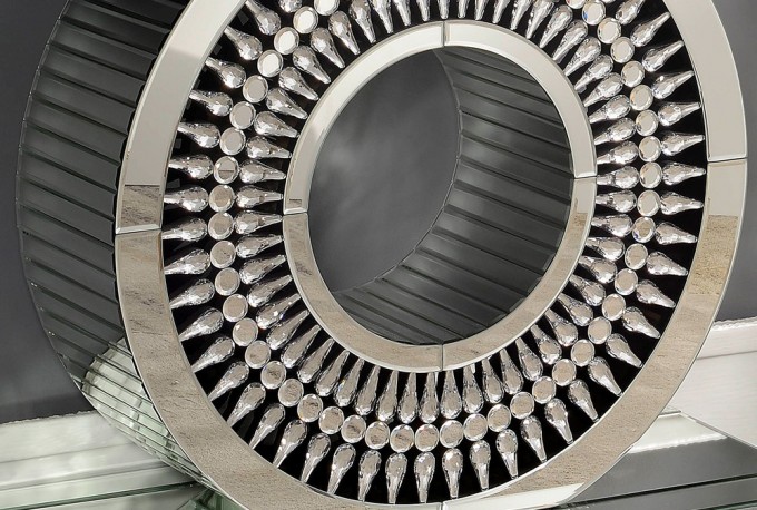 MYHRE - 120X80CM SMINKBORD I SPEGELGLAS M. KRISTALLDETALJER