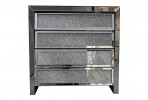 DANIELLA - 91X91CM SIDEBOARD/SKÄNK I SPEGELGLAS M. KRISTALLDETALJER