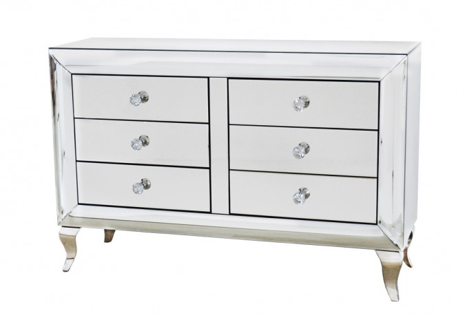 HILMA - 121X80CM SIDEBOARD/SKÄNK I ROSTFRITT STÅL/FASAD GLAS