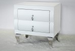 SIGGE - 55X57CM SÄNGBORD I VITT FASAD GLAS
