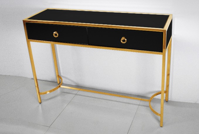 DINGO - 110X82CM SMINKBORD I SVART FASAD GLAS