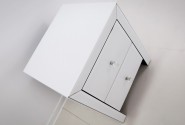 GARNA - 42X50CM SÄNGBORD I VITT FASAD GLAS