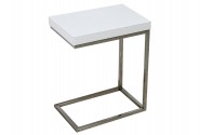 EDLA - 47X57CM SOFF/SIDOBORD I SILVER/VITT GLAS