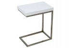EDLA - 47X57CM SOFF/SIDOBORD I SILVER/VITT GLAS