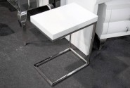 EDLA - 47X57CM SOFF/SIDOBORD I SILVER/VITT GLAS