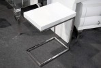 EDLA - 47X57CM SOFF/SIDOBORD I SILVER/VITT GLAS