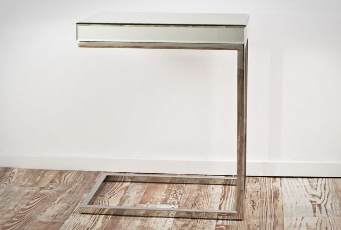 EDLA - 47X57CM SOFF/SIDOBORD I SILVER/SPEGELGLAS