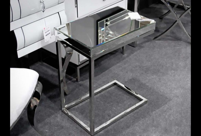EDLA - 47X57CM SOFF/SIDOBORD I SILVER/SPEGELGLAS