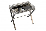 LONE - 57X55CM SIDOBORD/SOFFBORD I SILVER/TRANSPARENT GLAS