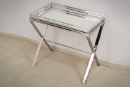 LONE - 57X55CM SIDOBORD/SOFFBORD I SILVER/TRANSPARENT GLAS