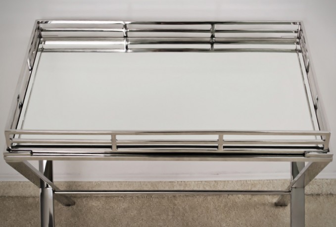 LONE - 57X55CM SIDOBORD/SOFFBORD I SILVER/TRANSPARENT GLAS
