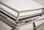LONE - 57X55CM SIDOBORD/SOFFBORD I SILVER/TRANSPARENT GLAS