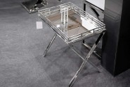 LONE - 57X55CM SIDOBORD/SOFFBORD I SILVER/TRANSPARENT GLAS