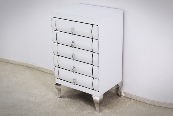 SIGGE - 51X88CM SIDEBOARD/SKÄNK I VITT FASAD GLAS