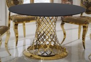 BETTYN - Ø120CM SOFFBORD M. SVART GLASSKIVA