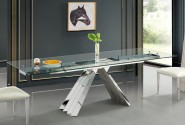 LAGE - 180-250CM FÖRLÄNGNINGSBART MATBORD I GLAS