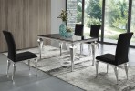 IOLA - 150X90CM MATBORD I SILVER/SVART GLAS