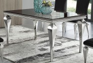 IOLA - 150X90CM MATBORD I SILVER/SVART GLAS