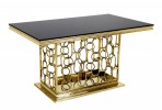 NIDAWI - 150X90CM MATBORD ROSTFRITT STÅL I GULD/SVART GLAS
