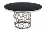 NIDAWI - Ø130CM MATBORD ROSTFRITT STÅL/SVART GLAS