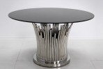 MYRA - Ø130CM MATBORD I SILVER/SVART GLAS