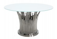 MYRA - Ø130CM MATBORD I SILVER/HÄRDAT GLAS