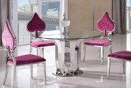 CLARA - Ø130CM MATBORD I ROSTFRITT STÅL/GLASSKIVA
