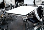 LUIS - 150X90CM MATBORD SILVER/FROSTAT GLAS