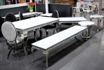 LUIS - 150X90CM MATBORD SILVER/FROSTAT GLAS