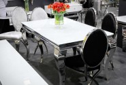 LUIS - 150X90CM MATBORD SILVER/FROSTAT GLAS