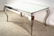 LUIS - 150X90CM MATBORD SILVER/FROSTAT GLAS