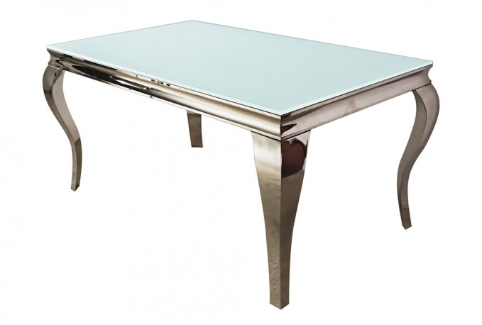 LUIS - 150X90CM MATBORD SILVER/FROSTAT GLAS